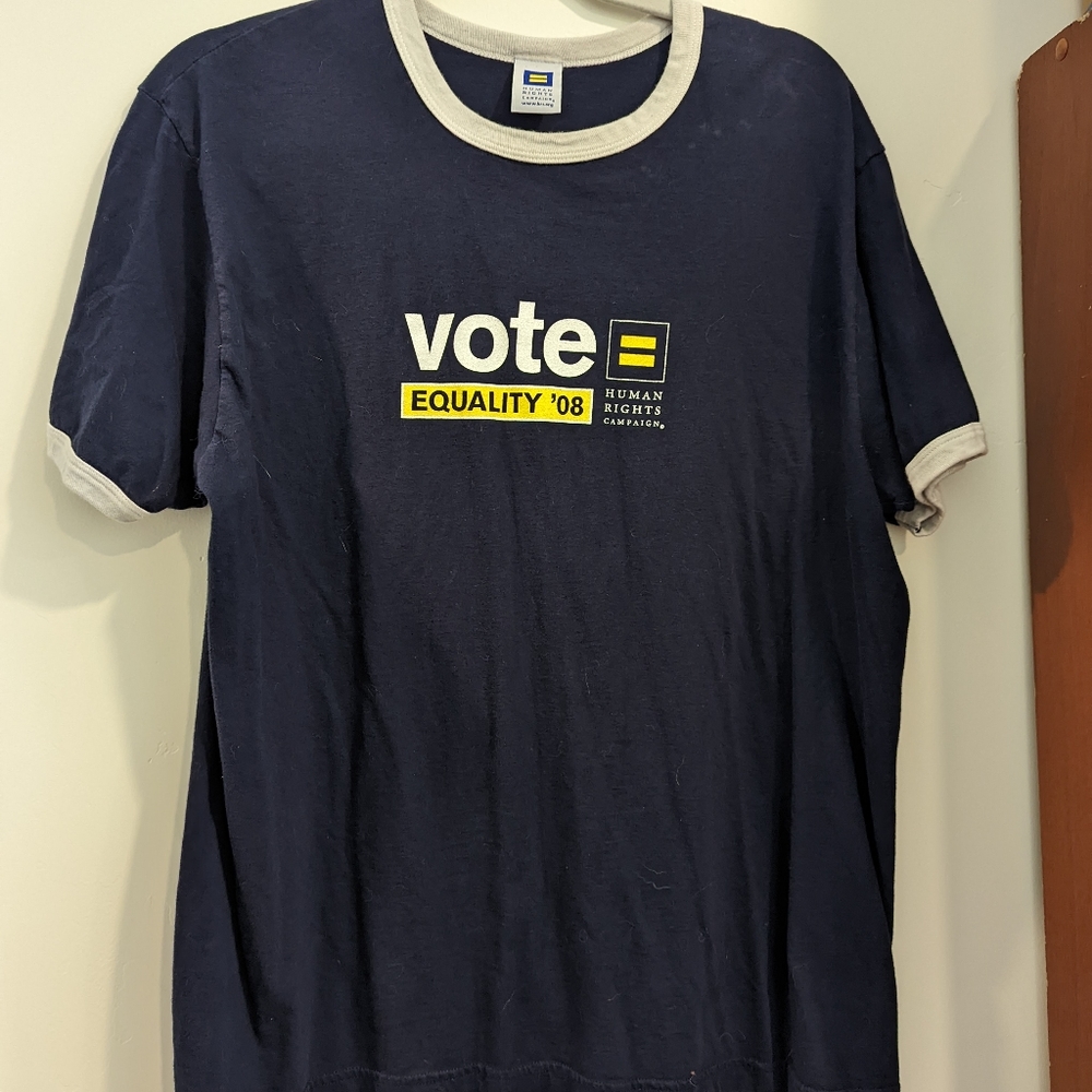 Vintage Human Rights Campaign shirt 2008 vote equality LGBTQIA Queer pride Win